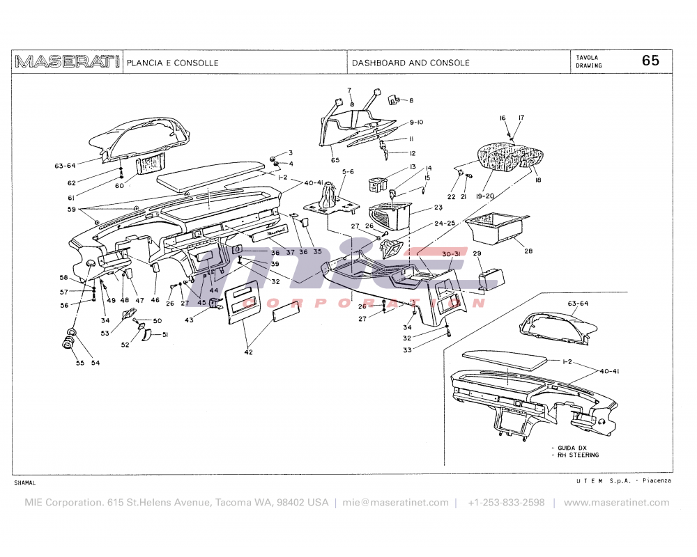 Maserati / Shamal / T-65 - dashboard and console