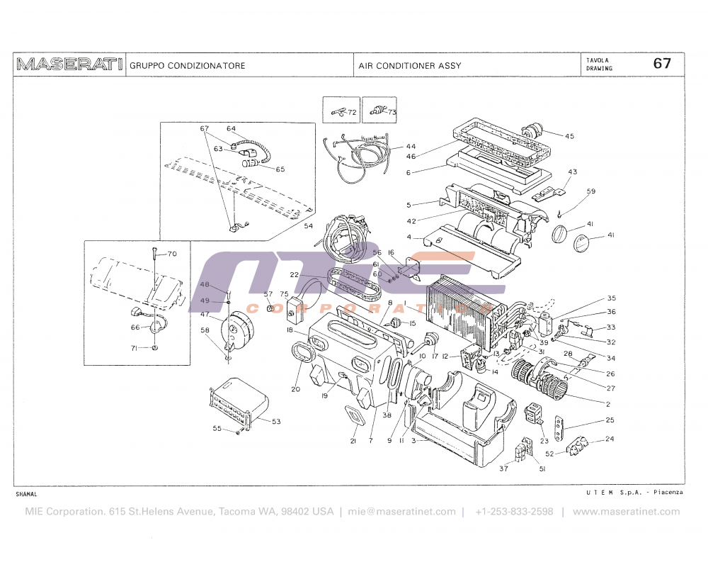 Maserati / Shamal / T-67 - air conditioner assy