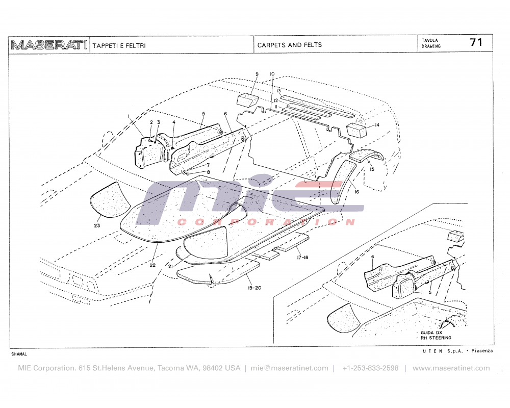 Maserati / Shamal / T-71 - carpets and felts